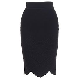 Schwarzer Strick-Bleistiftrock von Alexander McQueen Schwarz