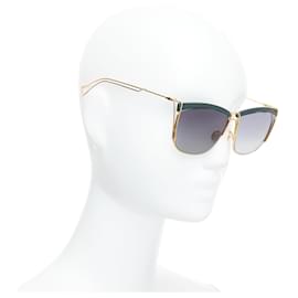 Dior-Dior So Electric green bridge gold trims gradient lens squoval sunnies-Green