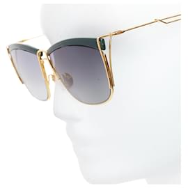 Dior-Dior So Electric green bridge gold trims gradient lens squoval sunnies-Green