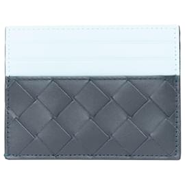 Bottega Veneta-Bottega Veneta inkwell pale blue intrecciato card wallet-Black