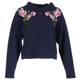 Suéter de cachemira azul marino con estampado floral de Dolce & Gabbana Azul Azul marino