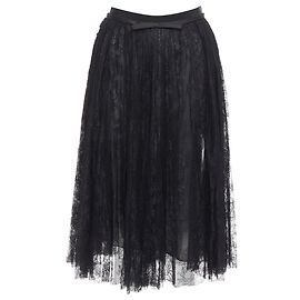 Saia plissada de renda preta Giambattista Valli Preto