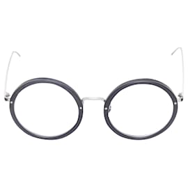 Linda Farrow-Linda Farrow LFL239/21 black matte acetate round optical glasses-Black