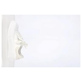 Alexander Mcqueen-Alexander Mcqueen Deck Skate Plimsoll Sneakers in White Canvas-White,Cream