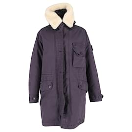 Stone Island-Stone Island David-TC Down Parka Jacket in Dark Burgundy Polyester-Dark red