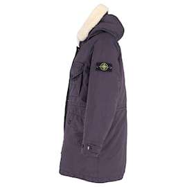 Stone Island-Stone Island David-TC Down Parka Jacket in Dark Burgundy Polyester-Dark red
