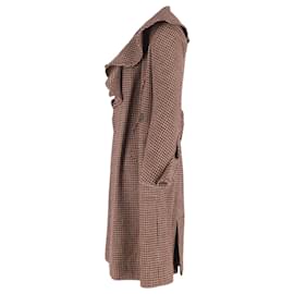 Sonia Rykiel-Sonia Rykiel Houndstooth Coat in Brown Wool-Brown,Red
