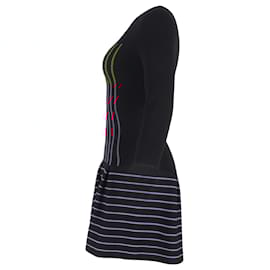 Fendi- Fendi Striped Mini Flared Dress in Multicolor Wool-Multiple colors