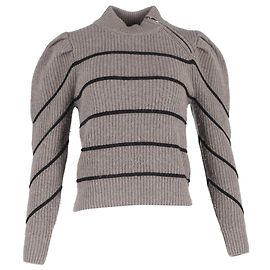 Ba&Sh Gestreifter Pullover Ba & Sh Yonoh aus grauer Wolle Grau