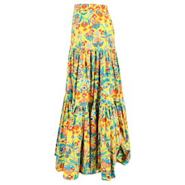 Autre Marque- La Double J Printed Tiered Maxi Skirt in Multicolor Cotton-Multiple colors