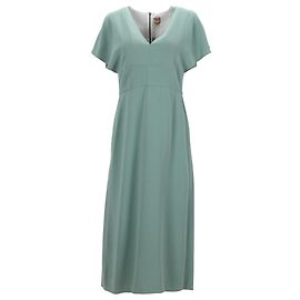 Vestido midi V-neck Boss da Hugo Boss em viscose verde Verde