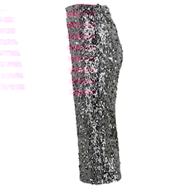 Autre Marque- Rotate Birger Christensen Sequined Midi Pencil Skirt in Pink Polyester-Pink