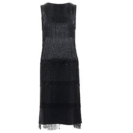 Vestido flapper preto com franjas Michael Kors Preto