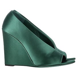 Pompes à talons ouverts Burberry Prorsum Shoreham 110 en satin vert Vert