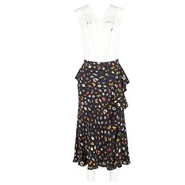 Saia midi com babados impressa Alexander Mcqueen em viscose multicolorida Multicor