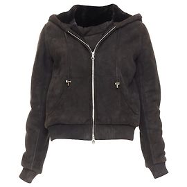 Loewe brown shearling hooded jacket Brown