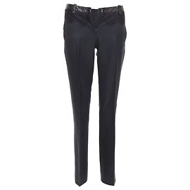 Calças tapered de renda preta Versace Preto