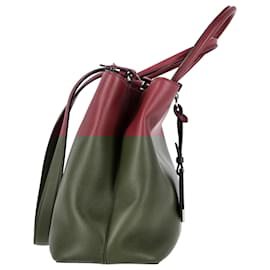 Fendi-Fendi Medium 2Jours Tote Bag in Red Leather -Red,Dark red