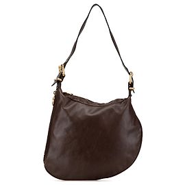 Hobo de couro marrom Fendi Marrom Castanho escuro