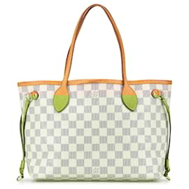 Louis Vuitton-Louis Vuitton White Damier Azur Neverfull PM-White