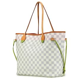 Louis Vuitton-Louis Vuitton White Damier Azur Neverfull MM-White