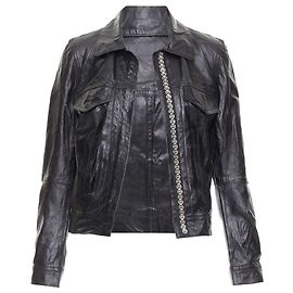 Ann Demeulemeester leather cropped jacket Black