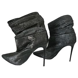 Autre Marque Deimille metallic leather ankle boots Metallic