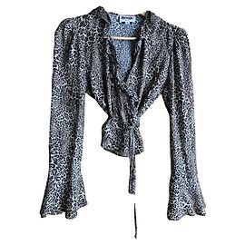 Rouje Christy wrap top beige leopard viscose Beige