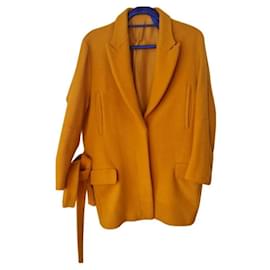 Acne-Siri short coat-Mustard