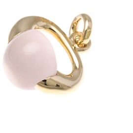 Colar com pingente de charme em quartzo rosa Pomellato Luna Dourado
