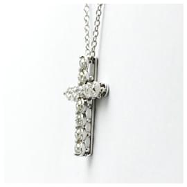 Autre Marque-Ponte Vecchio Cross Diamond Necklace-Silvery
