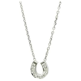 Autre Marque-Vendome Aoyama Horseshoe Diamond Necklace-Silvery