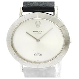 Rolex-Rolex Cellini 18K White Gold Leather Hand-Winding Men's Watch-Other