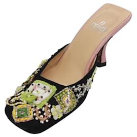 Fendi-FENDI High Heels Canvas 35 1/2 Pink Auth 101094-Pink