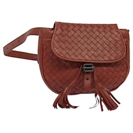 Autre Marque-BOTTEGA VENETA INTRECCIATO Waist bag Leather Brown Auth BA118-Brown