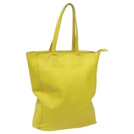 Céline Sac à main en cuir jaune Auth fm4363 Jaune