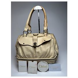 Chloé Bolsa de couro vintage Chloe bege Bege