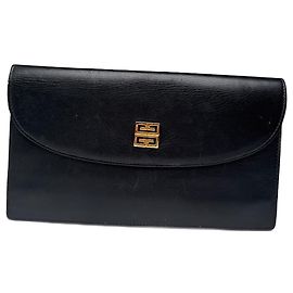 Vintage Givenchy GV3 Leather Clutch Black Black