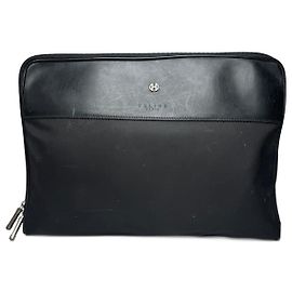 Céline Clutch de couro vintage Celine Paris preto Preto