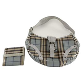 Burberry London Nova Hobo shoulder Bag &  wallet blue Check Blue