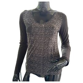 Autre Marque Schwarzes Langarm-T-Shirt mit Strass Libelle Schwarz