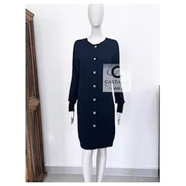 Chanel-Chanel New CC Turnlocks Cashmere Cardigan 38 FR-Navy blue