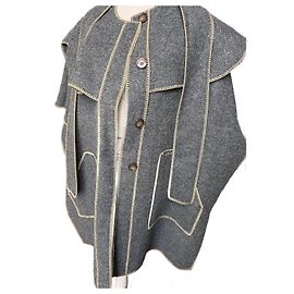 Autre Marque Mizele cape coat grey wool Grey