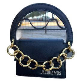 Sac à main Jacquemus en cuir noir Noir