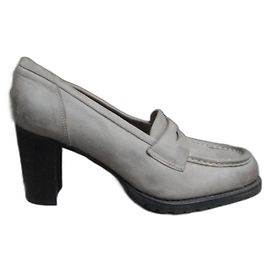 Mocassins à talons Paraboot en cuir gris Gris