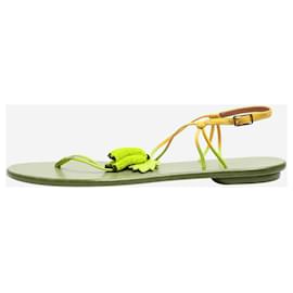Aquazzura-Aquazzura Yellow banana beaded sandals - size EU 38 (UK 5)-Yellow