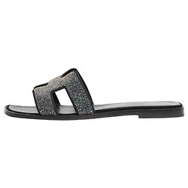 Hermès Black rhinestone Oran sandals - UK 4.5 Other