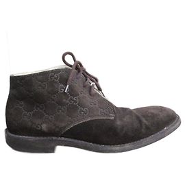 Botines Gucci de shearling marrón oscuro Marrón oscuro