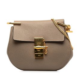 Bolsa de Ombro Chloé Drew Chain Dourado
