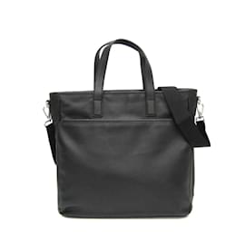 Prada-Prada Men's Leather Handbag in Black-Black